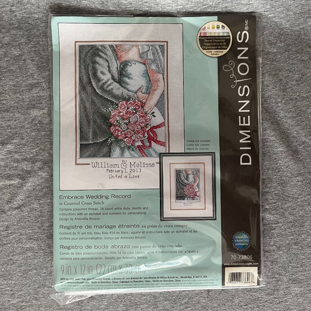 Dimensions Embrace Wedding Record Kit